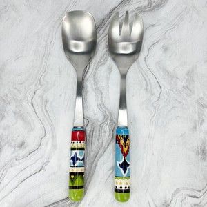 Tabletops Unlimited Espana Bocca Salad Serving Set Stainless Steel
